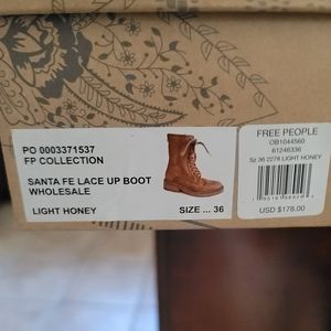 Free People Santa Fe Laceup Honey Boots NIB